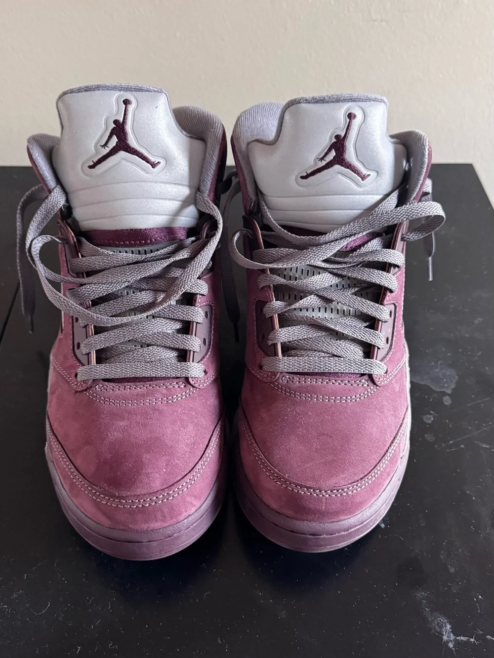 Jordan Suede Retro Sneakers in Burgundy & Gray
